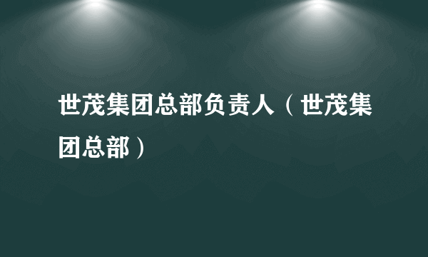 世茂集团总部负责人（世茂集团总部）