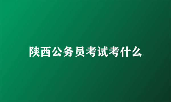 陕西公务员考试考什么