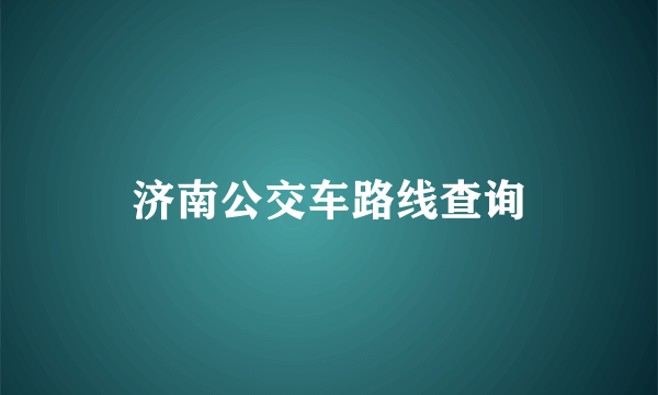 济南公交车路线查询