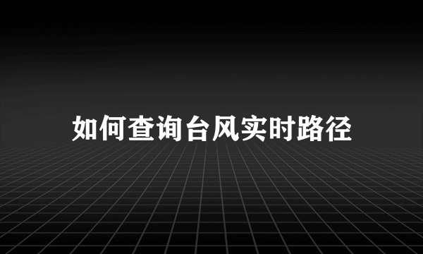 如何查询台风实时路径