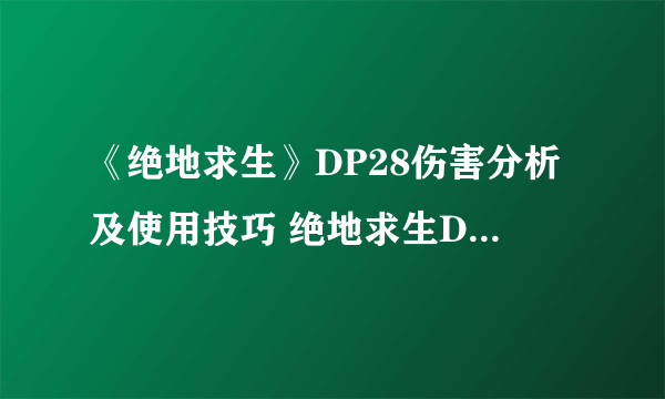 《绝地求生》DP28伤害分析及使用技巧 绝地求生DP28怎么用