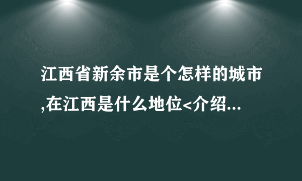 江西省新余市是个怎样的城市,在江西是什么地位<介绍一下不要拷贝的 >