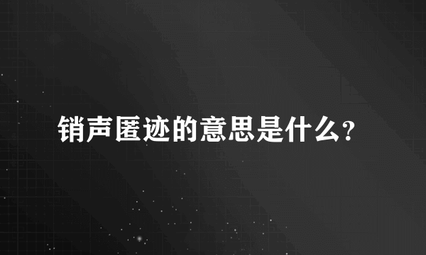 销声匿迹的意思是什么？