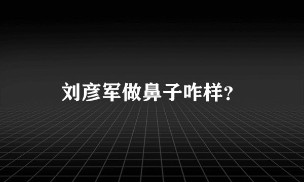 刘彦军做鼻子咋样？