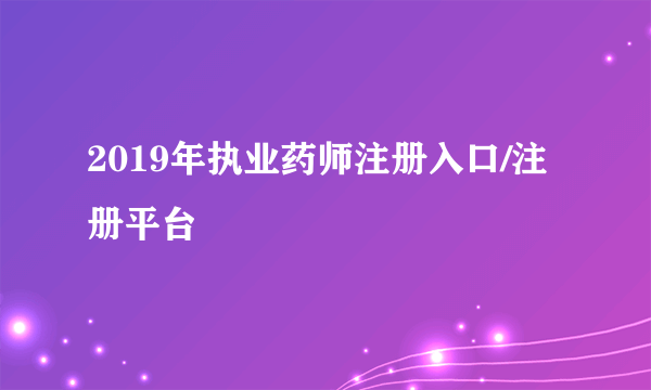 2019年执业药师注册入口/注册平台