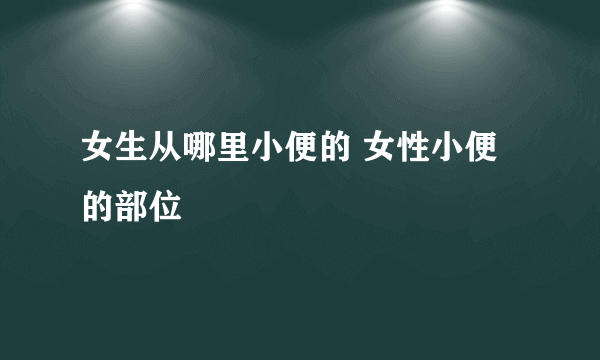 女生从哪里小便的 女性小便的部位