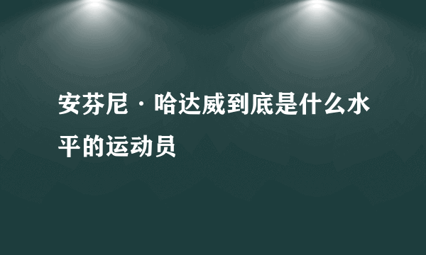 安芬尼·哈达威到底是什么水平的运动员