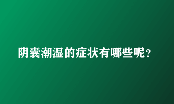 阴囊潮湿的症状有哪些呢？