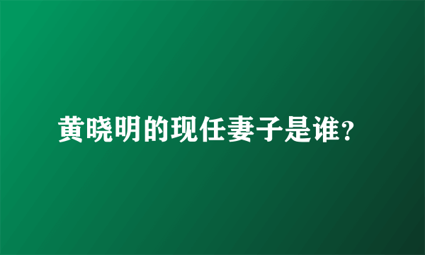 黄晓明的现任妻子是谁？