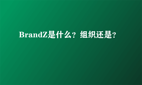 BrandZ是什么？组织还是？