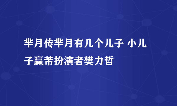 芈月传芈月有几个儿子 小儿子赢芾扮演者樊力哲