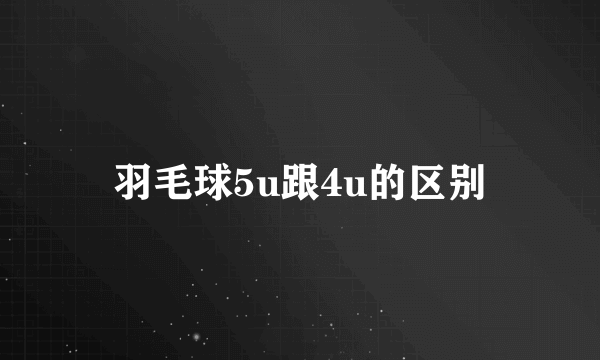 羽毛球5u跟4u的区别