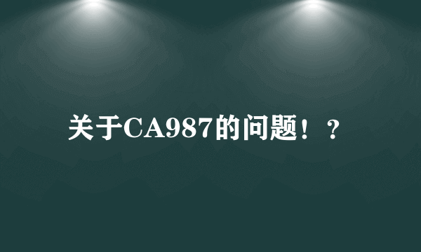 关于CA987的问题！？