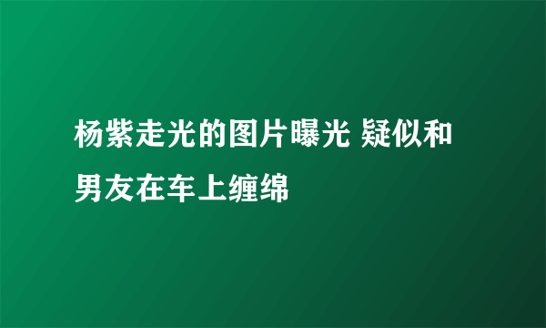 杨紫走光的图片曝光 疑似和男友在车上缠绵