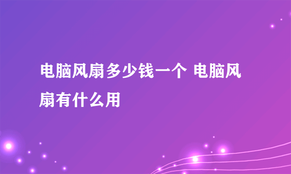 电脑风扇多少钱一个 电脑风扇有什么用