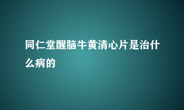 同仁堂醒脑牛黄清心片是治什么病的