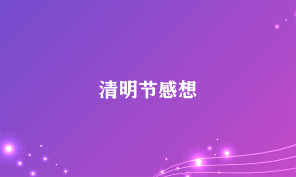 清明节感想