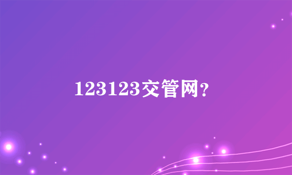 123123交管网？