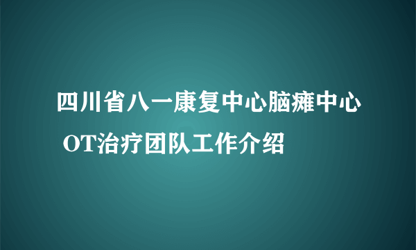 四川省八一康复中心脑瘫中心 OT治疗团队工作介绍