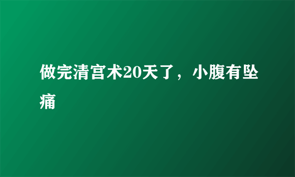 做完清宫术20天了，小腹有坠痛