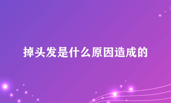 掉头发是什么原因造成的