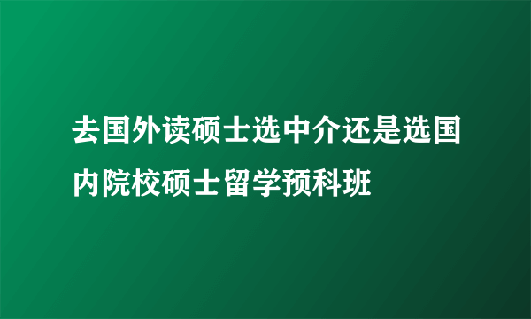 去国外读硕士选中介还是选国内院校硕士留学预科班