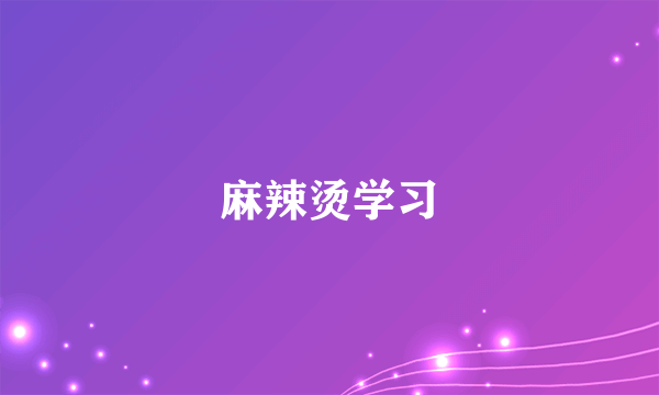 麻辣烫学习