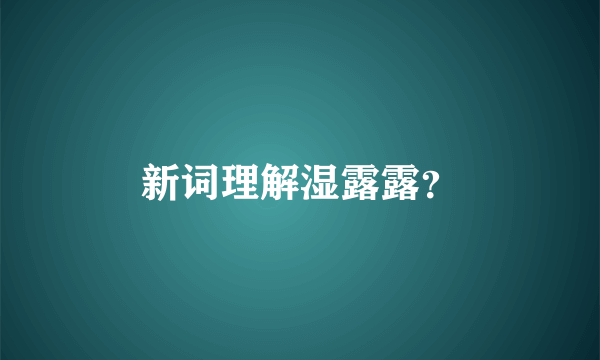 新词理解湿露露？