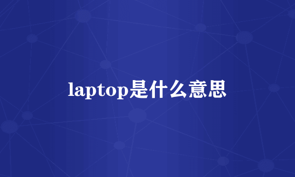 laptop是什么意思