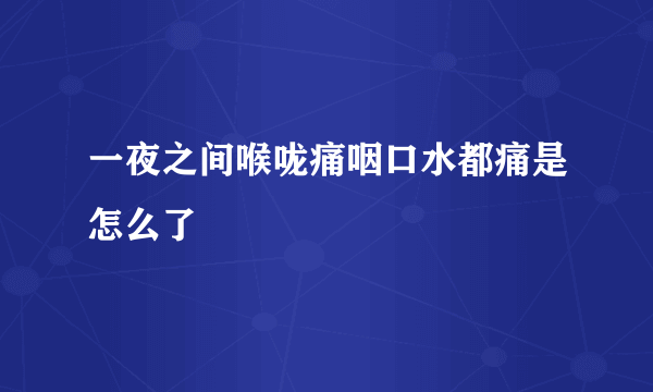 一夜之间喉咙痛咽口水都痛是怎么了