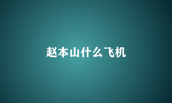 赵本山什么飞机