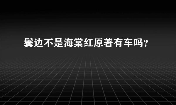 鬓边不是海棠红原著有车吗？