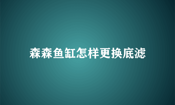 森森鱼缸怎样更换底滤