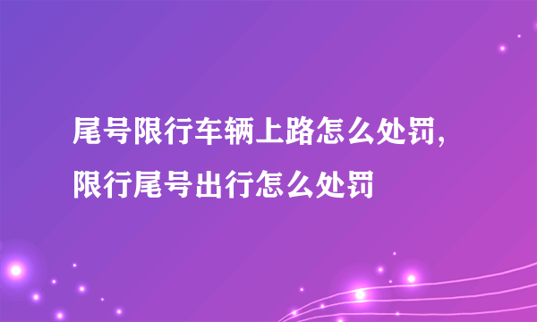 尾号限行车辆上路怎么处罚,限行尾号出行怎么处罚