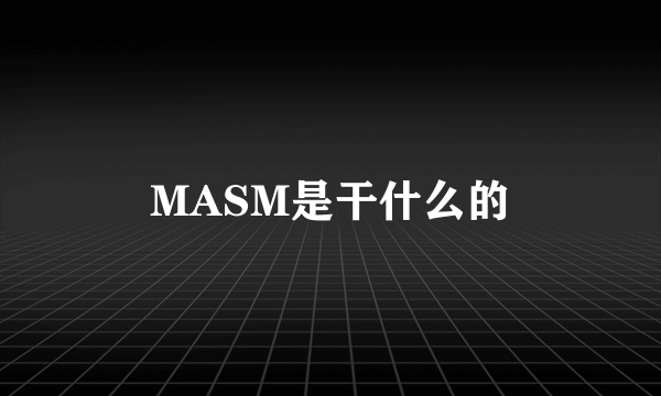 MASM是干什么的