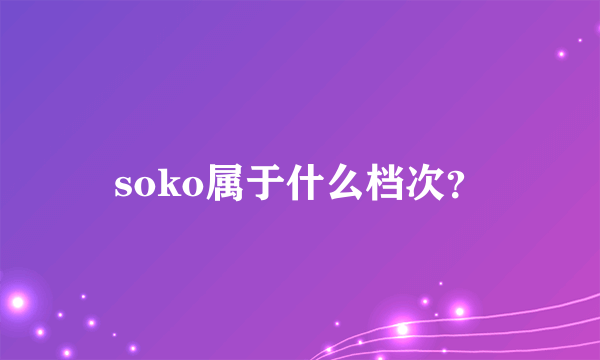 soko属于什么档次？