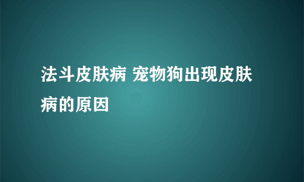 法斗皮肤病 宠物狗出现皮肤病的原因