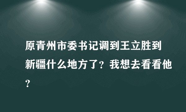 原青州市委书记调到王立胜到新疆什么地方了？我想去看看他？