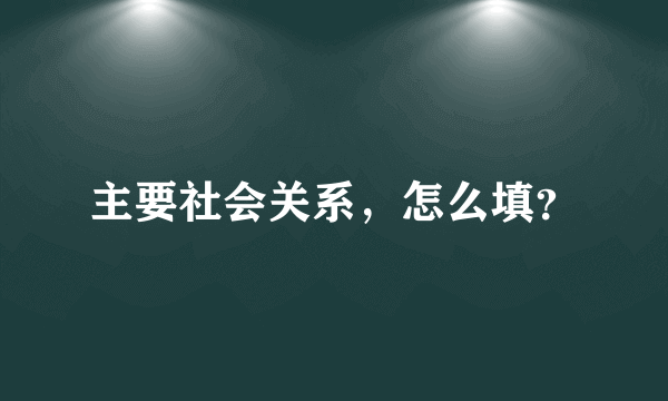 主要社会关系，怎么填？