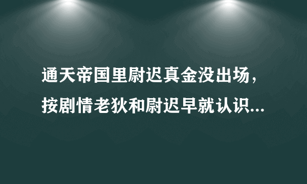 通天帝国里尉迟真金没出场，按剧情老狄和尉迟早就认识了，尉迟那时在忙啥？再拍狄仁杰尉迟会出场吗？