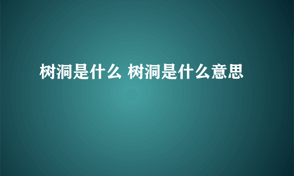 树洞是什么 树洞是什么意思