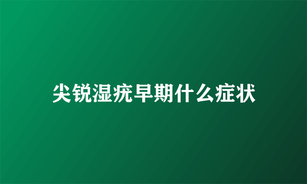 尖锐湿疣早期什么症状