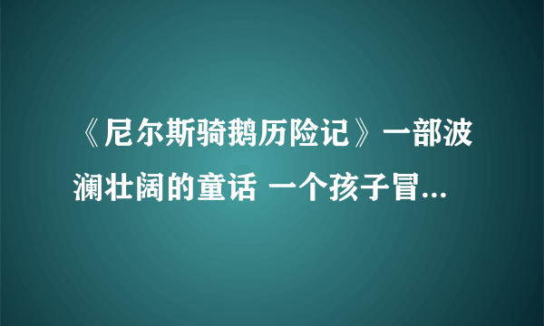 《尼尔斯骑鹅历险记》一部波澜壮阔的童话 一个孩子冒险的史诗