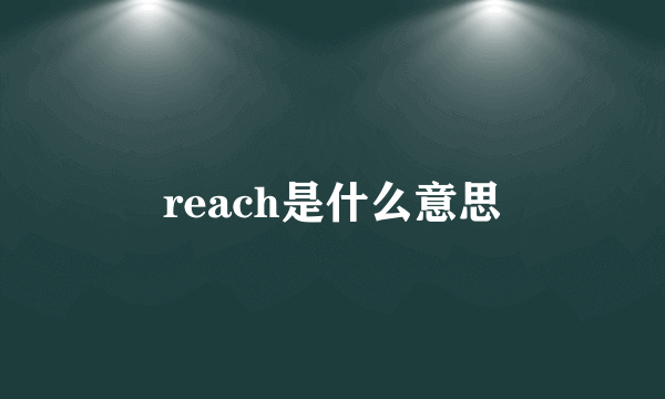 reach是什么意思