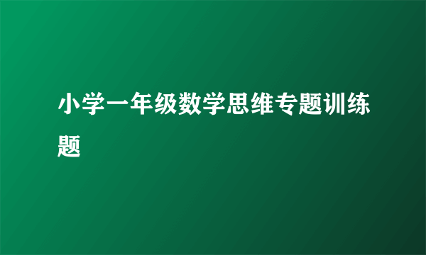 小学一年级数学思维专题训练题