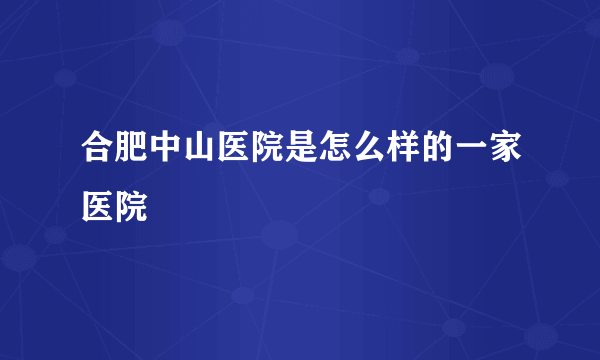 合肥中山医院是怎么样的一家医院