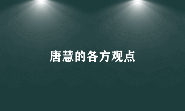 唐慧的各方观点