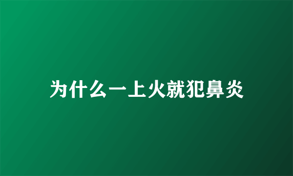 为什么一上火就犯鼻炎