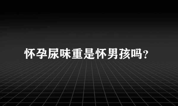 怀孕尿味重是怀男孩吗？