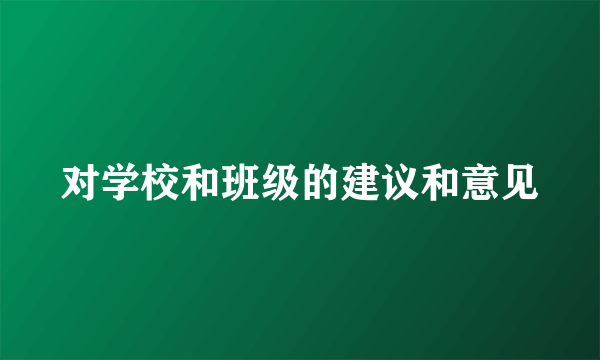 对学校和班级的建议和意见